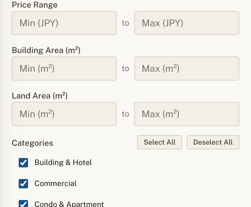 Filter controls