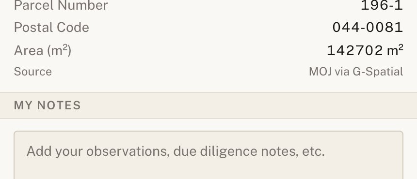 Parcel notes